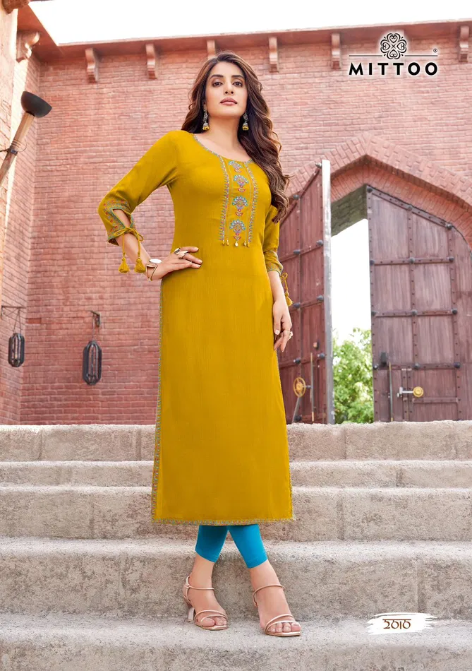 Styli Vol 2 By Mittoo Designer Rayon Embroidery Kurtis Wholesale Price in Surat
